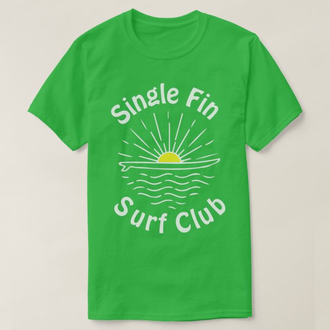 T-shirt Club à surf unique Long-board à nageoires simples  (Design devant)