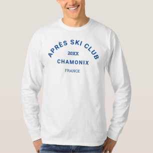 T-shirt Club Après Ski Blue Ski Resort Crest White Hommes