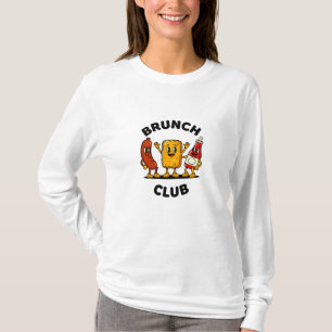 T-shirt Club Brunch Dessin Animé Rétro Nourriture Amusant