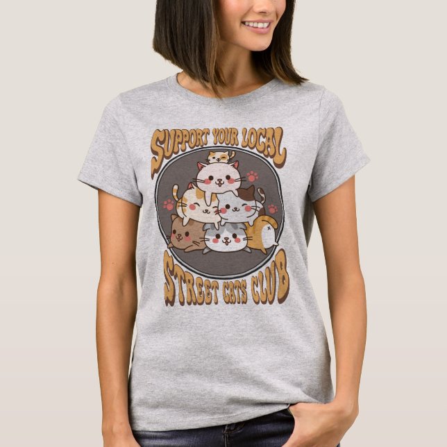 T-shirt Club de chats de rue (Devant)