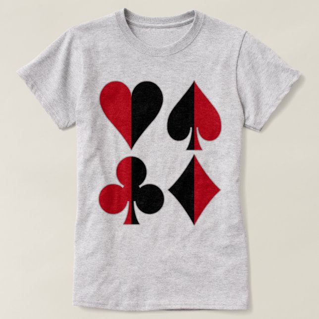 T-shirt Club de diamant de pelle de coeur (Design devant)