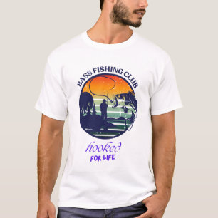 T-shirt Club de pêche au basson Coucher de soleil rétro