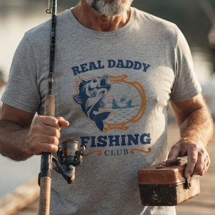 T-shirt Club de pêche nom personnalisé Rétro Papa Pêcheur