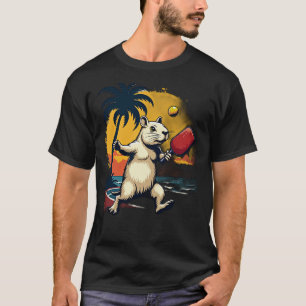 T-shirt Club de Pickleball Capybara Logo Athlétique Rétro