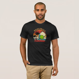 T-shirt Club de Pickleball Vintage Sunshine Raquette Rétro