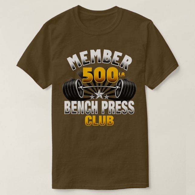 T-shirt Club de presse à banc de 500 livres (Design devant)