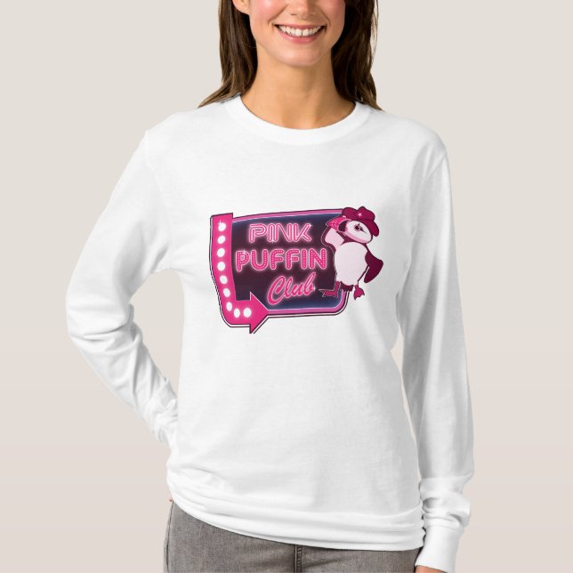 T-shirt Club de Puffin rose (Devant)