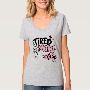T-shirt Club des Mamans Fatiguées Typographie Drôle pour l