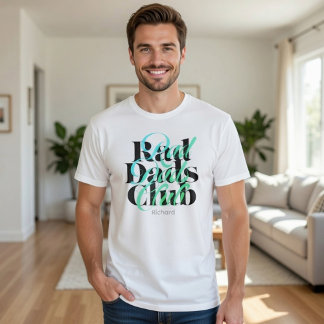 T-shirt Club des Papas Géniaux Typographie sarcelle modern