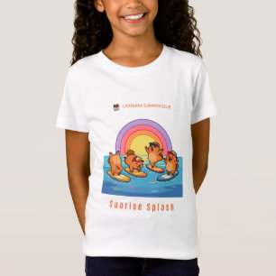 T-Shirt Club d'été de capybaras Splash au lever du soleil