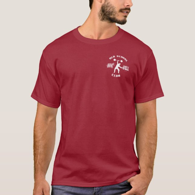 T-shirt Club d'haltère de vieille école (Devant)