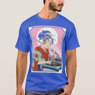 T-shirt Club DJ Japonaise Lady Samurai Kimono Warrior