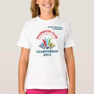 T-shirt Club League Organisation Nom de l'équipe Badminton