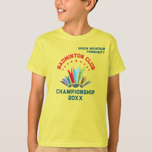 T-shirt Club League Organisation Nom de l'équipe Badminton