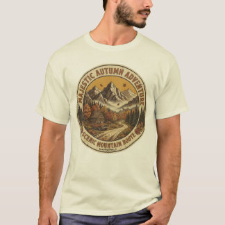 T-shirt Club Montagne Automne Rétro Publicité Extérieure A