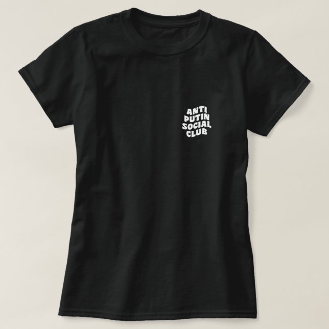 T-shirt Club Social Anti Poutine Arrêter la guerre Poutine (Design devant)