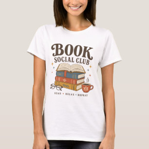 T-shirt Club Social de Livres Rétro Amateur de Livres Lect