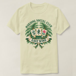 T-shirt Club Social de Mahjong East Wind Emblème Rétro Ann