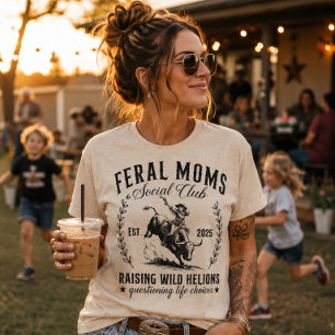 T-shirt Club Social des Mamans Sauvages Élevant des Helion