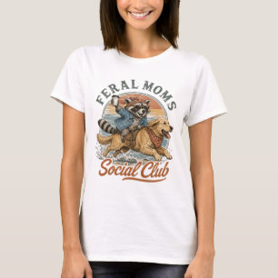 T-shirt Club Social des Mamans Sauvages Raton Laveur Cheva
