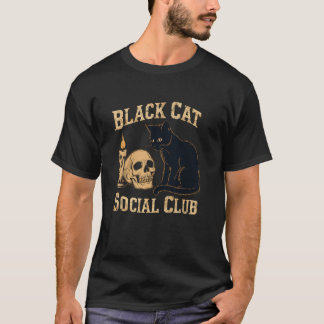 T-shirt Club social du chat noir Drôle Chat Halloween Amat