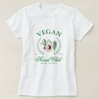 T-shirt Club Social Végétalien Personnalisé Lieu & Année