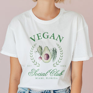 T-shirt Club Social Végétalien Personnalisé Lieu & Année