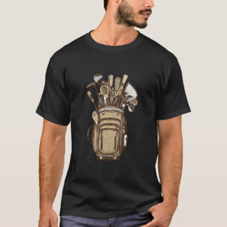 T-shirt Clubs de golf Sac de golf Golfeur Golfant Joueur d