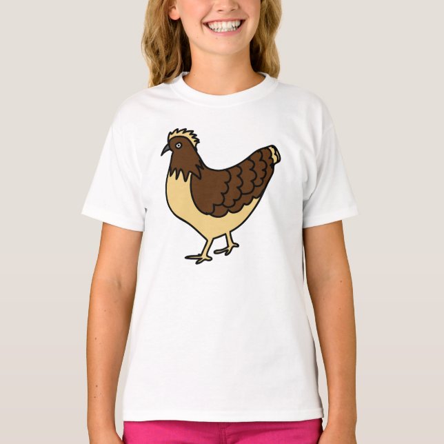 T-shirt Cluck & Calm- Art du poulet tiré à la main (Devant)