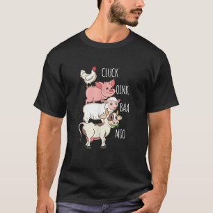 T-shirt Cluck Oink Baa Moo Poulet De Poule Cochon Mouton V