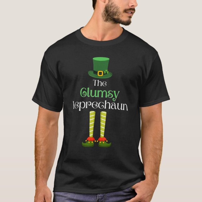 T-shirt Clumsy Leprechaun Matching Family Group St. Patric (Devant)