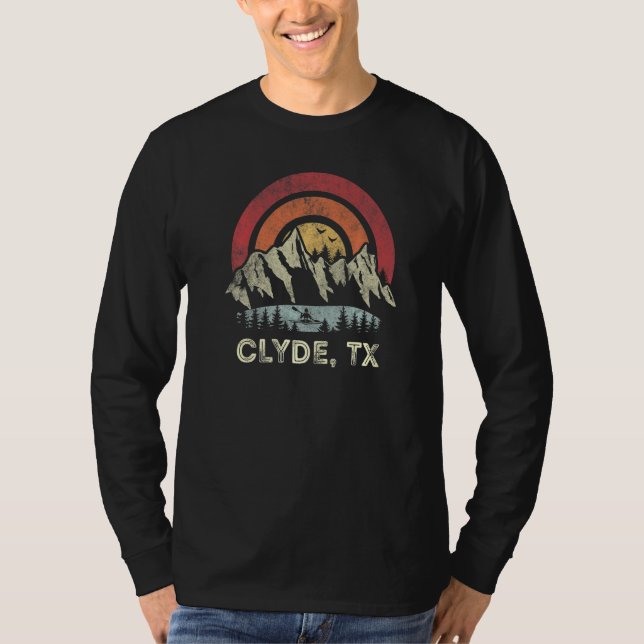 T-shirt Clyde Texas Mountain Sunset Sunrise Kayaking   (Devant)