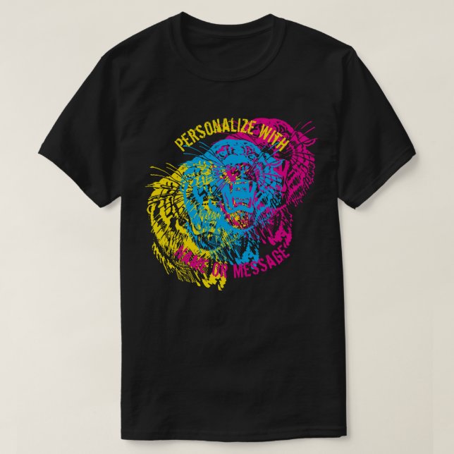 T-shirt CMYK Tiger Retro (Design devant)