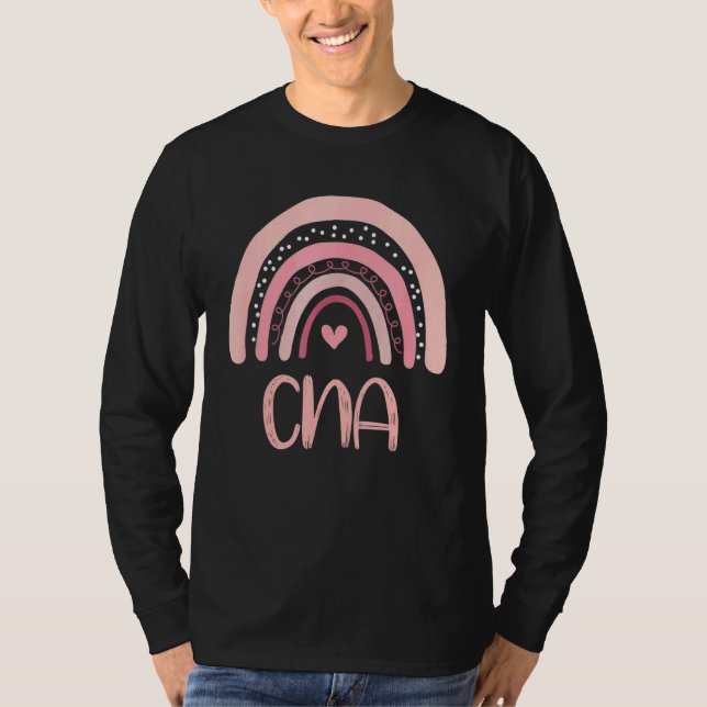 T-shirt Cna Cute Boho Rose Arc-en-ciel Certifié Assis (Devant)