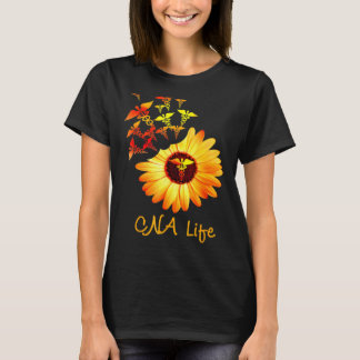T-shirt Cna Life Tournesol Mignonne Infirmière Pour Hommes