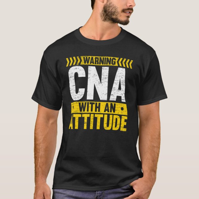 T-shirt CNA With An Attitude Certified Nursing Assistant M (Devant)