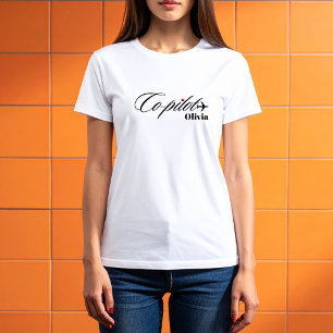 T-shirt Co-Pilote Avion Couple Correspondant Personnalisé