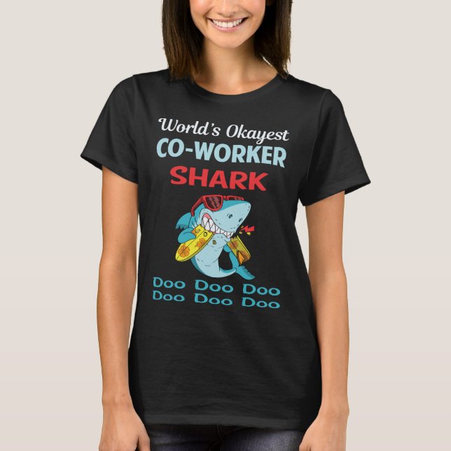 T-shirt CO-TRAVAILLEUR de requin drôle (Devant)