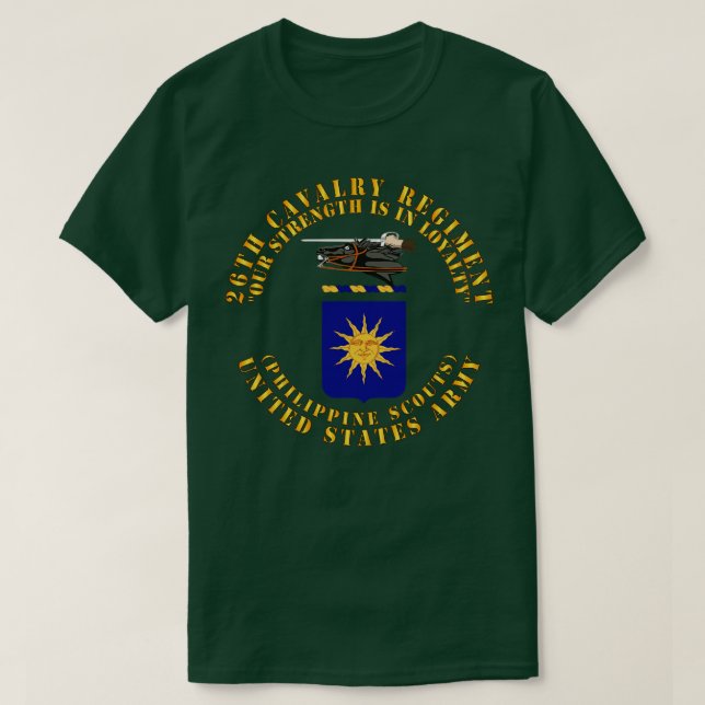 T-shirt COA 26e régiment de cavalerie Scouts philippins Ou (Design devant)