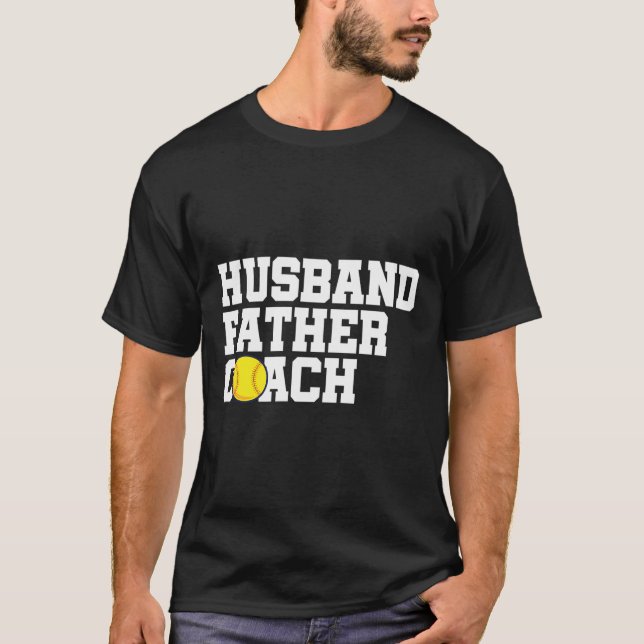 T-shirt Coach de baseball Softball Papa Mari Cadeau Père C (Devant)