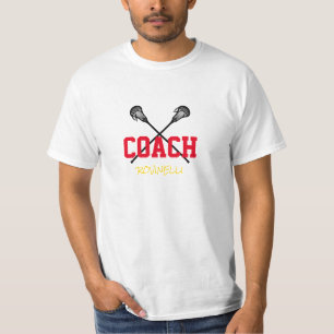 T-shirt Coach de crosse Nom personnalisé Tee couleur T-shi