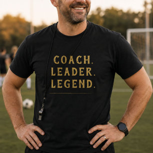 T-shirt Coach Leader Legend Gold Typographie