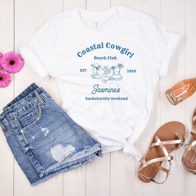 T-shirt Coastère cowgirl Blue Ocean Bachelorette week-end (Créateur téléchargé)