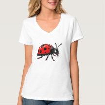 Coccinelle rouge de dessin animé, personnage d'ins
