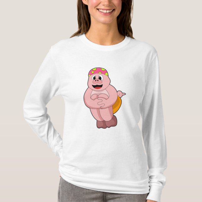 T-shirt Cochon à sauter dans l'eau (Devant)