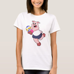 T-shirt Cochon à Volleyball Sports