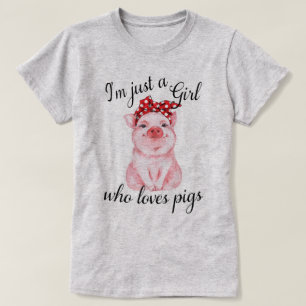 T-shirt Cochon avec un nœud rouge excentrique et une phras