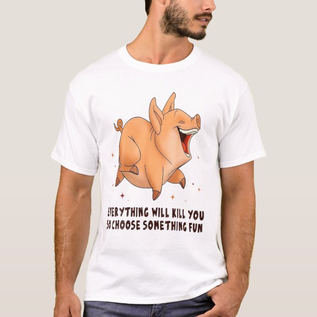 T-shirt Cochon Choisir Quelque Chose D'Amoureux De Cochon  (Devant)