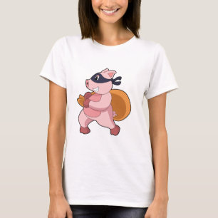 T-shirt Cochon comme coureur