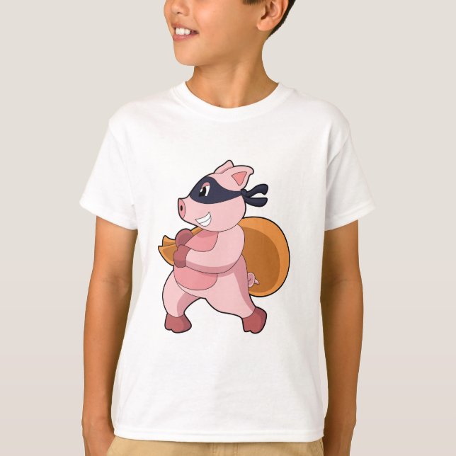 T-shirt Cochon comme coureur (Devant)